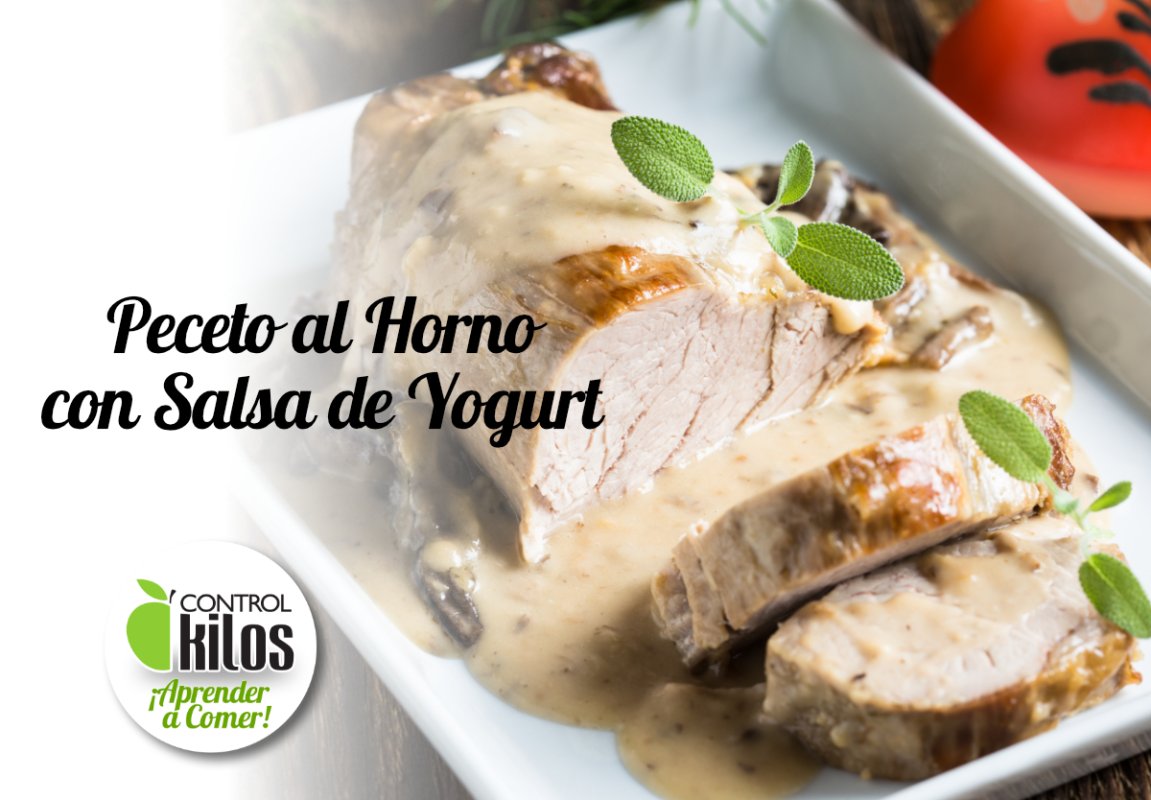 Peceto al horno con salsa de yogurt